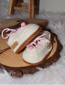 Chaussons bébé crochet personnalisé LAYLA