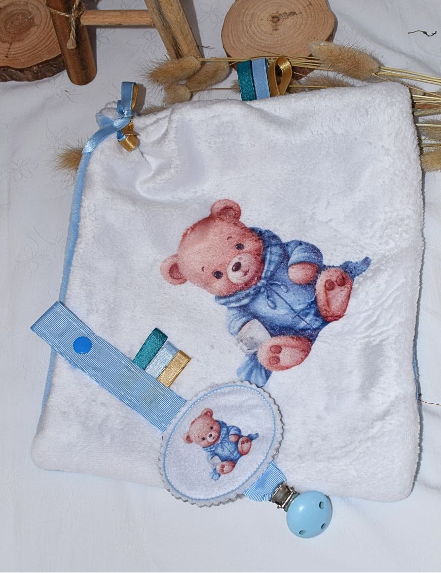 Coffret naissance personnalisé TEDDY BLEU