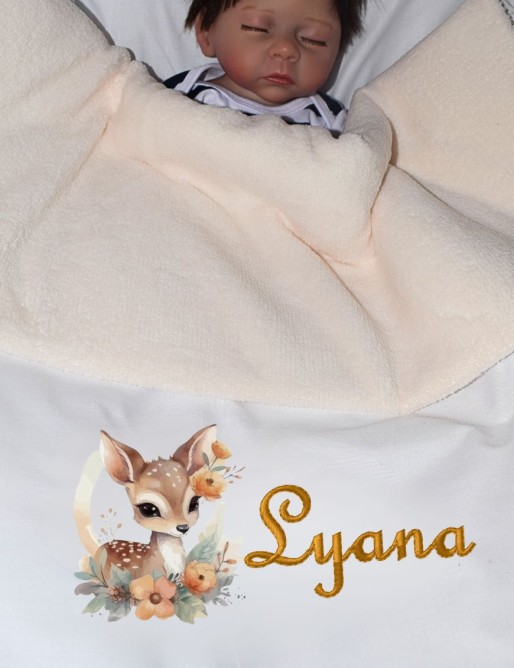 Couverture bébé personnalisée FAON SAVANE