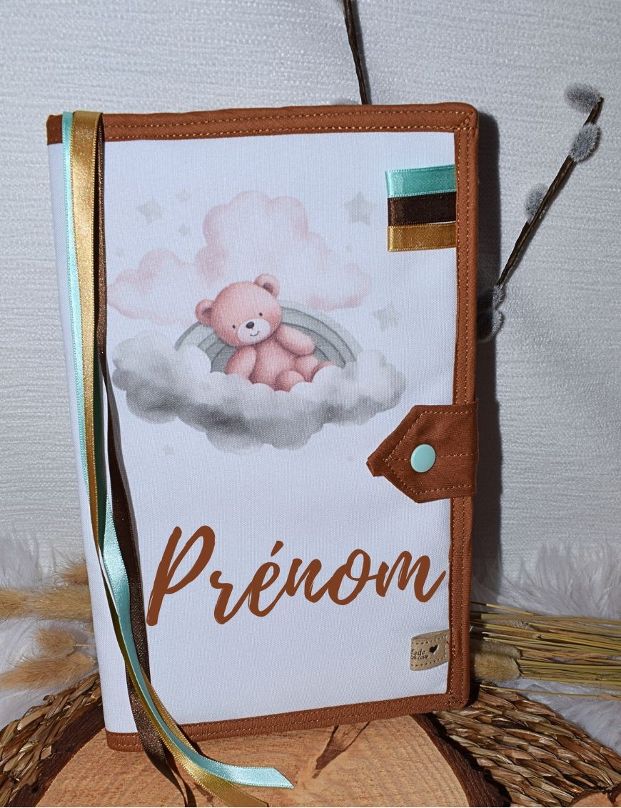 Protège carnet de santé personnalisé NOUNOURS NUAGE