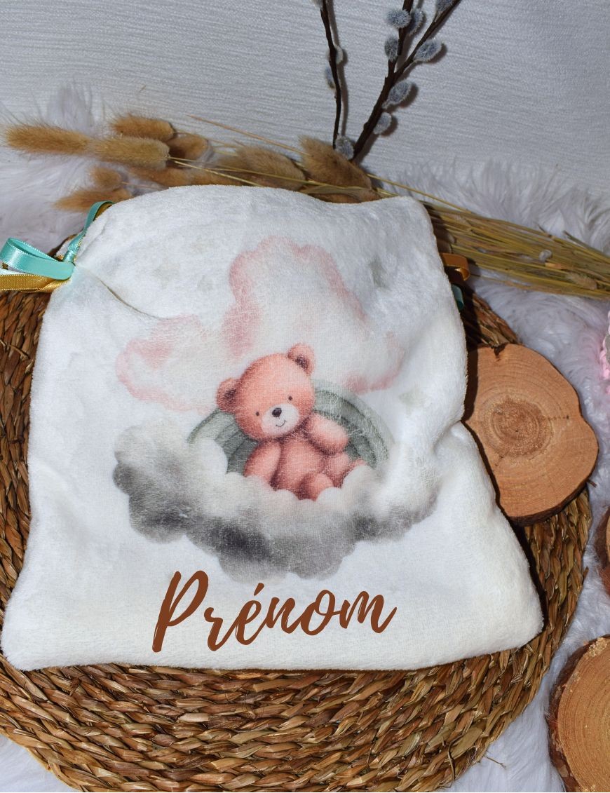 Doudou plat personnalisé NOUNOURS NUAGE