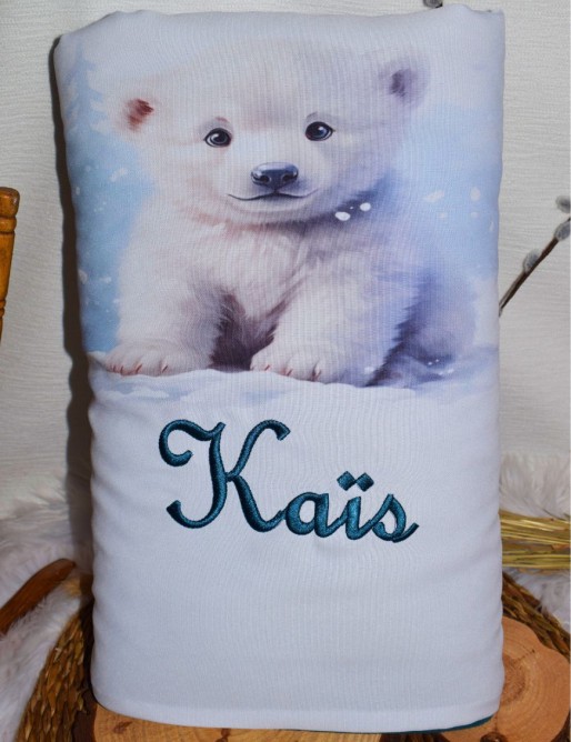 Couverture bébé personnalisée brodée avec prénom ou texte.