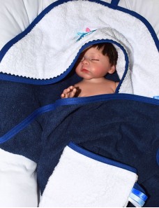 Cape de bain bébé personnalisée STITCH 100% Coton, Cadeau Naissance