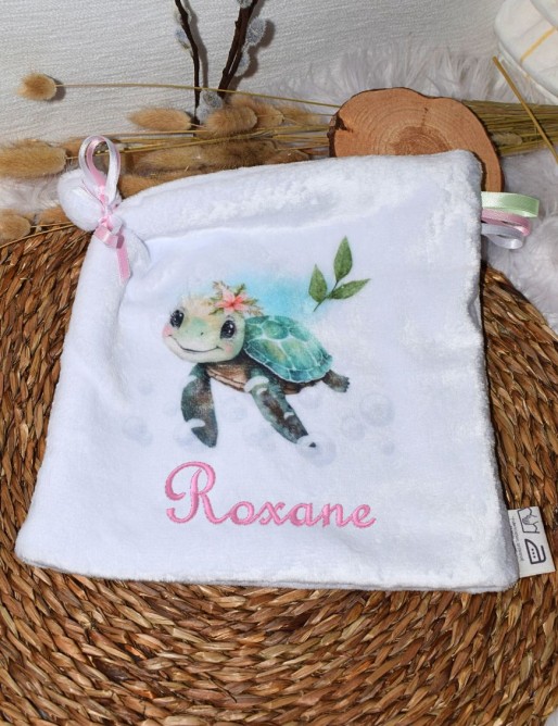 Doudou plat personnalisé TORTUE