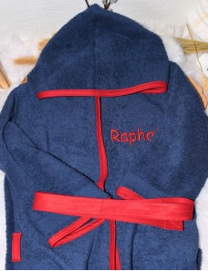 Peignoir bébé et enfant  personnalisé avec capuche et motif de votre choix.