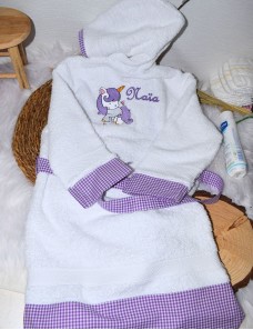 Peignoir de bain enfant personnalisé LICORNE