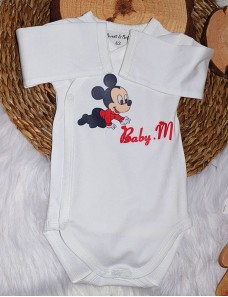 Body bébé personnalisé avec prénom et motif mickey