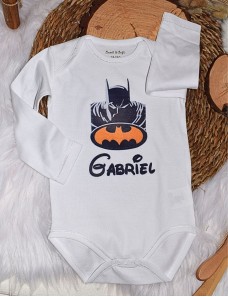 Body bébé personnalisé avec prénom et motif BATMAN