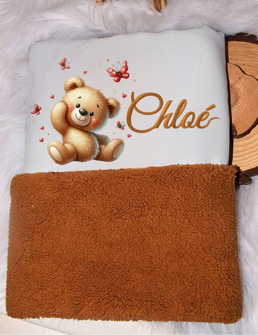 Couverture personnalisée NOUNOURS PAPILLON