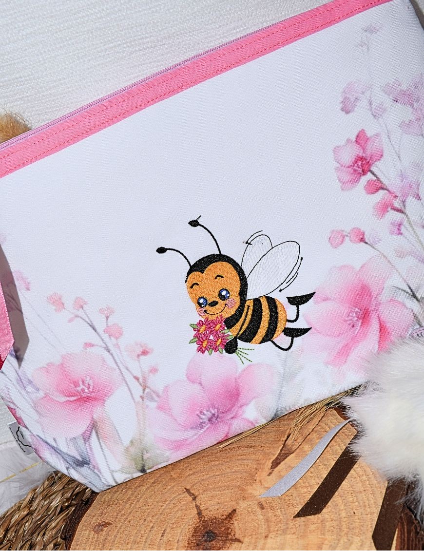 Trousse de toilette personnalisée ABEILLE FLEURS