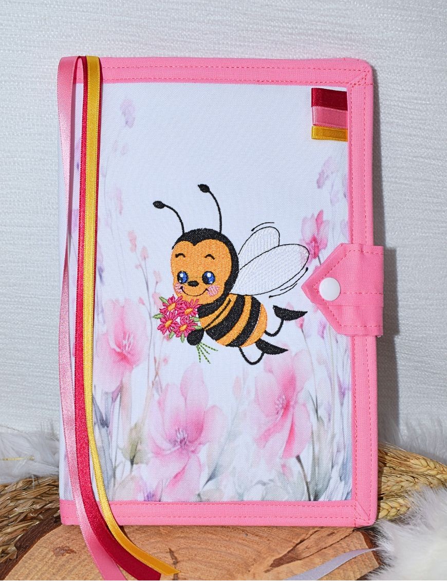 Protège carnet de santé personnalisé ABEILLE FLEURS