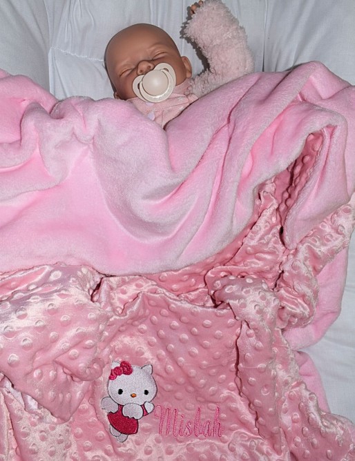 Couverture bébé personnalisée brodée avec prénom ou texte.