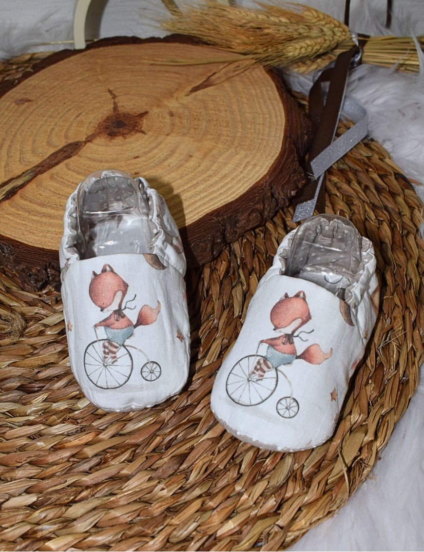 Chaussons bébé personnalisé POIS RENARD