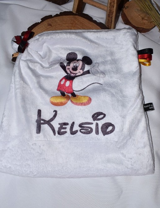 Doudou plat personnalisé MICKEY