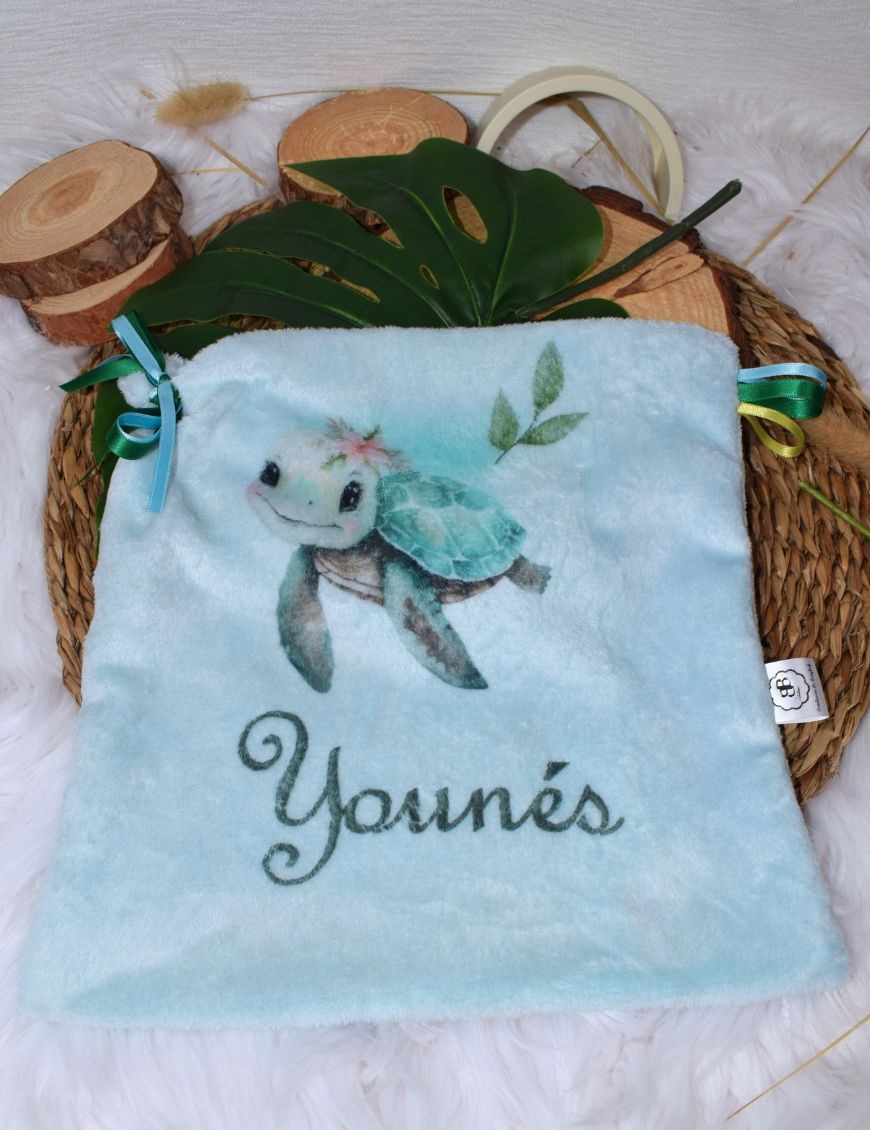 Doudou plat personnalisé TORTUE