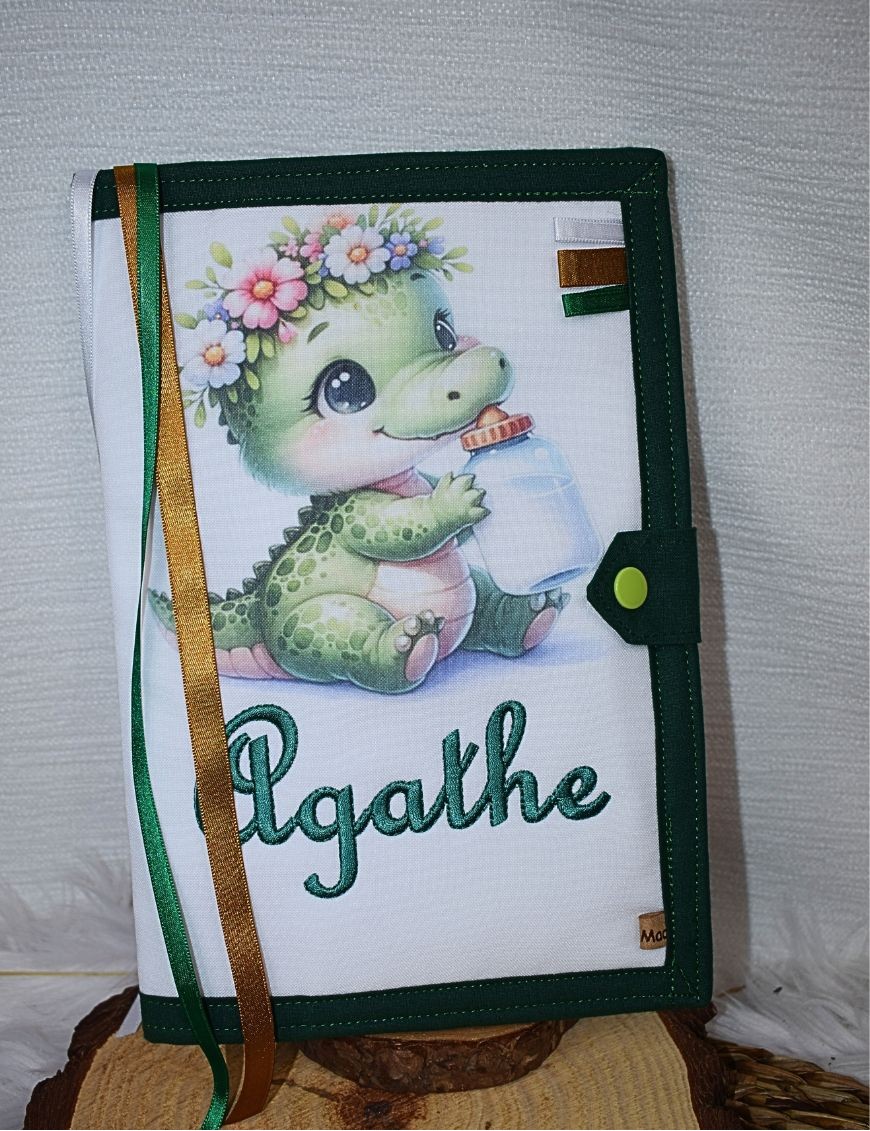 Protège carnet de santé personnalisé DRAGON FLEURS