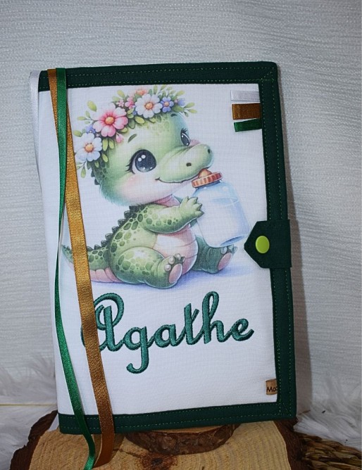 Protège carnet de santé personnalisé DRAGON FLEURS