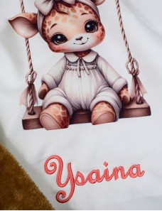 Couverture bébé personnalisée brodée avec prénom ou texte.