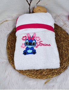 Peignoir Bébé et Enfant Personnalisé – Douceur et Broderie – STITCH 8 et 12 ans