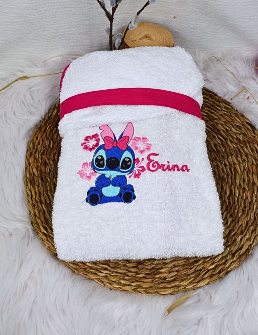 Peignoir Bébé et Enfant Personnalisé – Douceur et Broderie – STITCH 8 et 12 ans