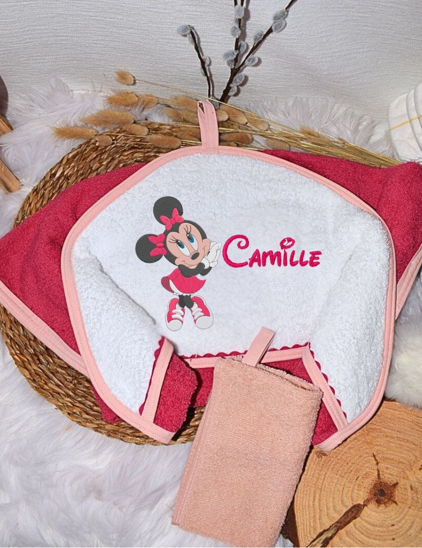 Cape de bain personnalisée MINNIE BASCKETS