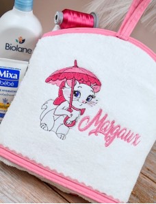 Cape de bain personnalisée enfant avec prénom et motif unique, cadeau bébé ARISTOCHATS