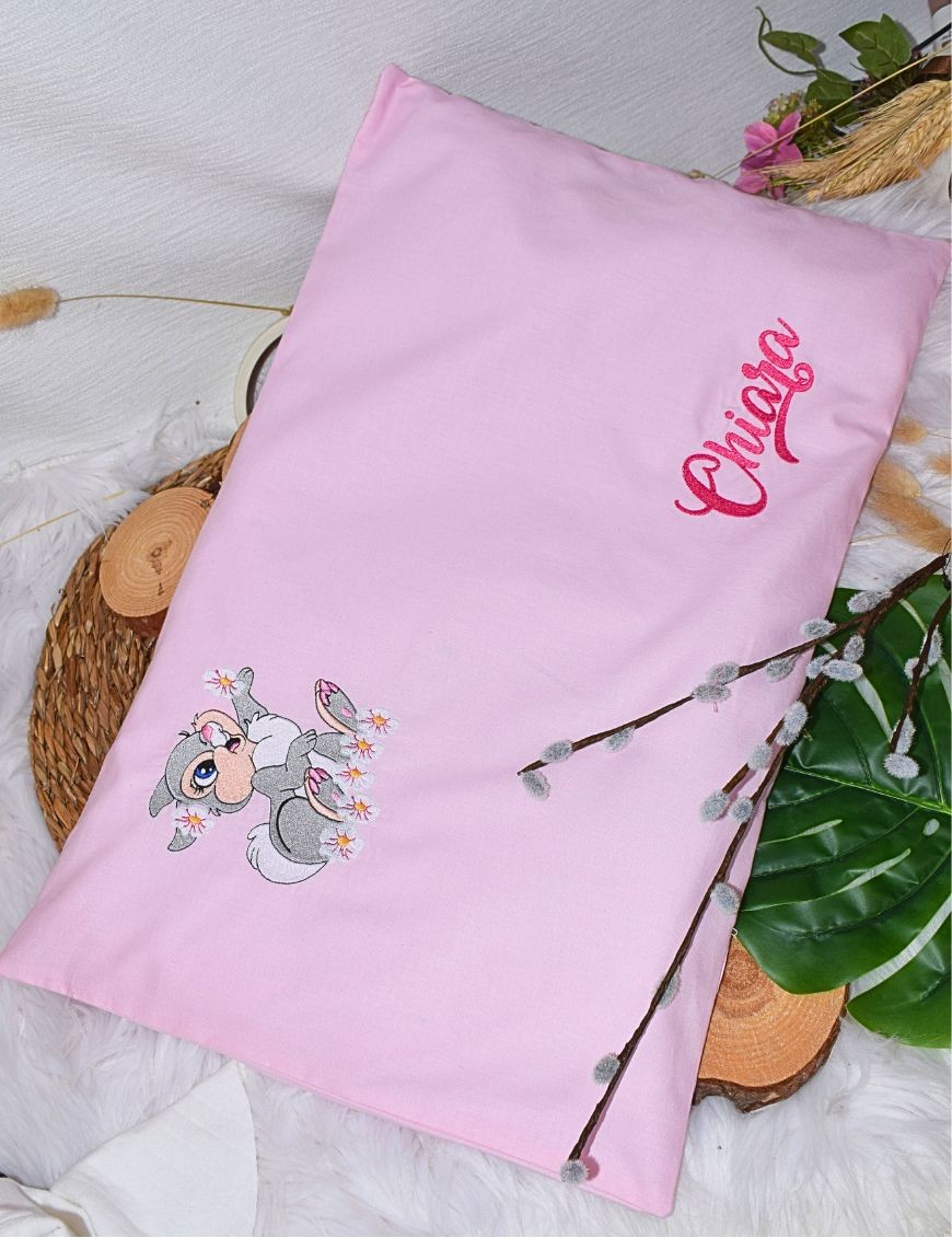 Taie d'oreiller personnalisée pour bébé avec prénom et motifs mignons