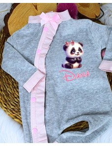 Pyjama Bébé Personnalisé PANDA – 100% Coton, Cadeau Naissance