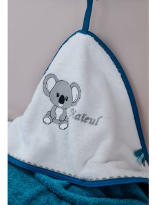 Cape de bain personnalisée enfant avec prénom et motif unique, cadeau bébé KOALA
