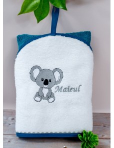 Cape de bain personnalisée enfant avec prénom et motif unique, cadeau bébé KOALA