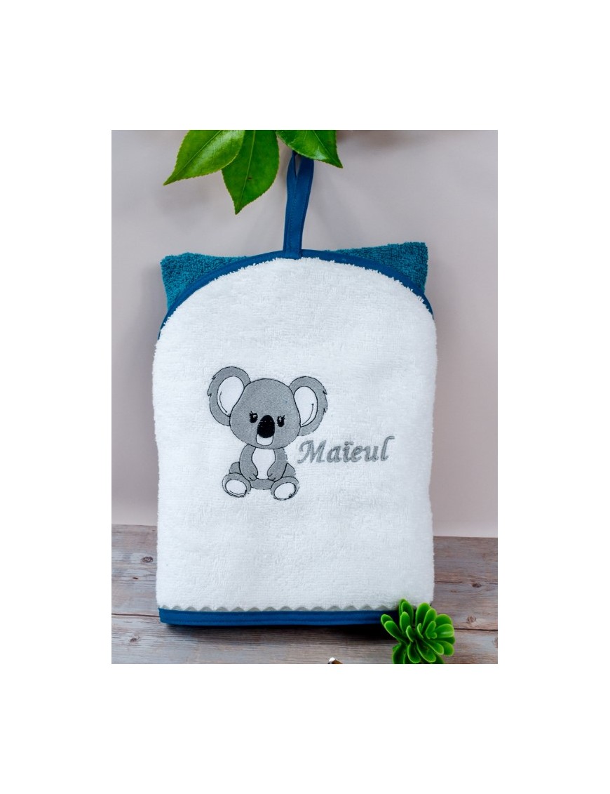 Cape de bain personnalisée enfant avec prénom et motif unique, cadeau bébé KOALA