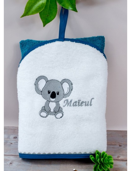 Cape de bain personnalisée enfant avec prénom et motif unique, cadeau bébé KOALA