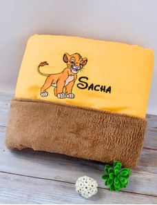 Plaid/couverture pour bébé prénom brodé, cadeau naissance garçon et fille SIMBA