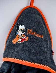 Cape de bain personnalisée enfant avec prénom et motif unique, cadeau bébé PLUTO