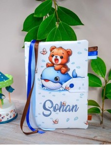 Protège carnet de santé bébé personnalisé – NOUNOURS BALEINE