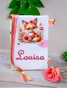 Protège carnet de santé bébé personnalisé – RENARD FLEURS
