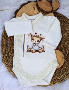 Body bébé personnalisé avec prénom et motif GIRAFE