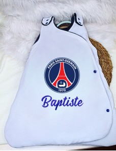Gigoteuse bébé personnalisée aux couleurs du PSG avec broderie du prénom