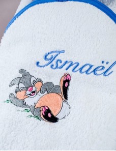 Cape de bain personnalisée enfant avec prénom et motif unique, cadeau bébé PANPAN