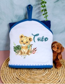 Cape de bain bébé personnalisée LION SAVANE