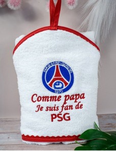 sortie de bain bébé en éponge douce personnalisée PSG