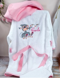Peignoir Bébé et Enfant Personnalisé – Douceur et Broderie – PAMPINETTE