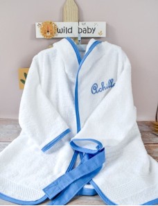 Peignoir bébé et enfant personnalisé avec prénom ou texte brodé.