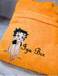 Peignoir adulte personnalisé Betty Boop – brodé