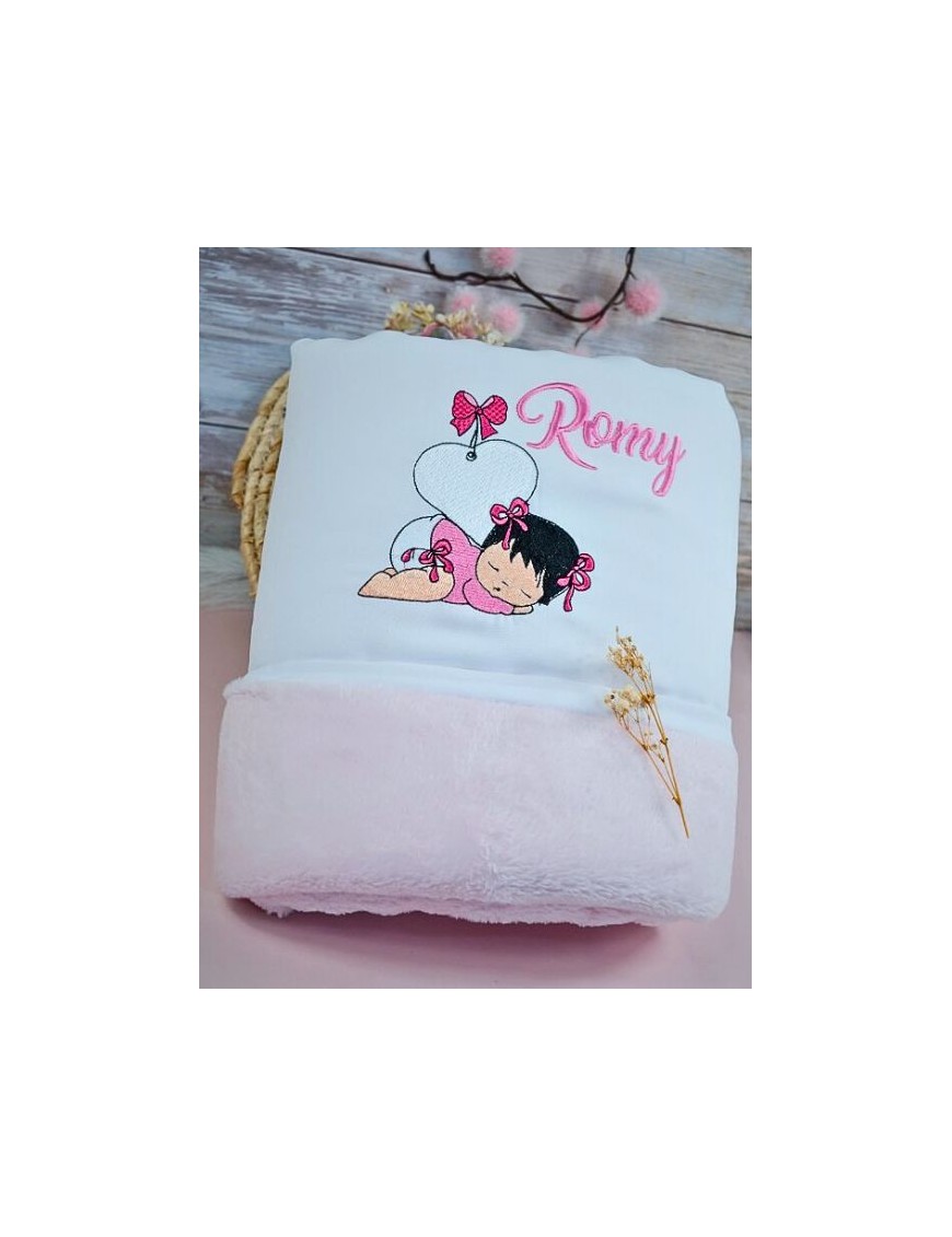 Couverture bébé personnalisée brodée avec prénom ou texte.