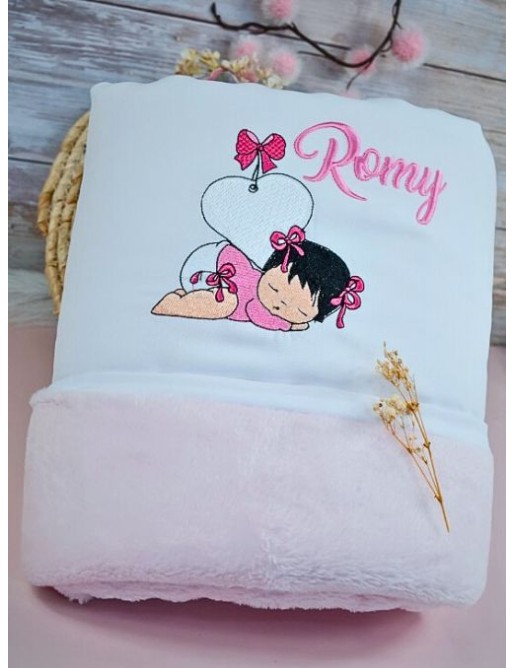 Couverture bébé personnalisée brodée avec prénom ou texte.