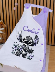 Gigoteuse personnalisée bébé STITCH FLEURS