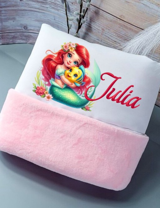 Couverture Bébé Personnalisée PETITE SIRENE - Cadeau Unique et Doux pour Bébé
