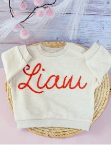 Sweat enfant personnalisé brodé au prénom – création artisanale Betybab
