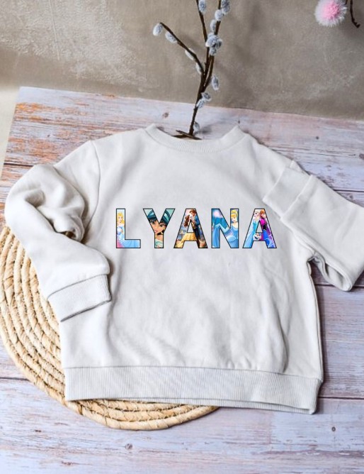 Sweat personnalisé Enfant - ÉCRITURE PRINCESSE